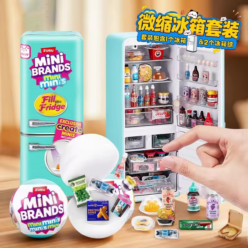 Play Kitchen Set - Mini Refrigerador de Juguete con Luces